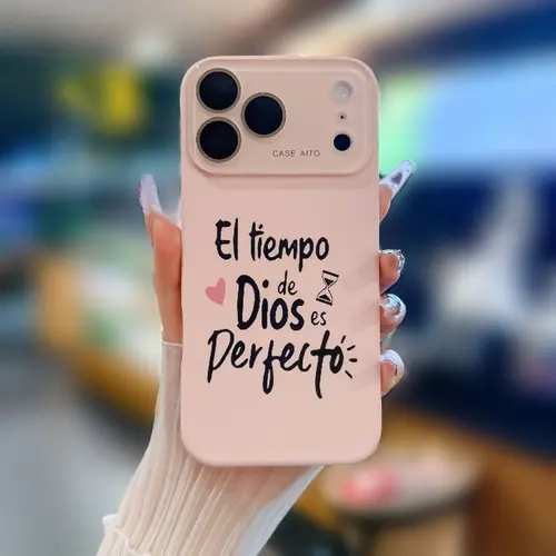 "God's Time" Imitation Liquid Silicone Large Window Smartphone Case - Heavy Duty Fall-Proof, Durable Shockproof Protection Cover, Slim Fit, Easy to Carry Unisex Protector for iPhone 17/16/15/14/13/12 Pro Max