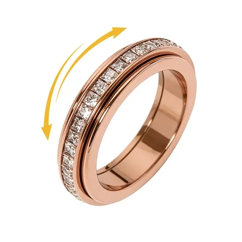 Anxiety Rings for Women and men Titanium Steel Spinner Fidget Band Rings Cubic Zirconia Relieving Anxiety Wedding Promise Lucky Rings Comfort Fit Size 5 to 10 bracelet