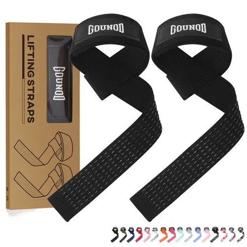 GOUNOD Women's Cuffed Sports Training Straps - Neoprene Padded Wrist Workout Accessory for Fitness Enthusiasts, Non-Slip Silicone Prevents Slipping, One Size Gym Equipment for Deadlift, Bodybuilding