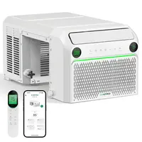 ZAFRO U-Shaped Inverter Window Air Conditioner, 10000 BTU ASHRAE (6200 BTU DOE) Saddle Window AC for Small Rooms, 37% Less Energy, Compressor Outside, 32dB Mute Mode on Demand, Dehumidify/Cool/Fan Modes, App-Voice-Remote Control, Corner-to-Corner Coverage