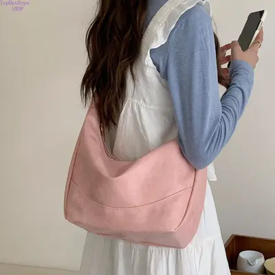 Women's 2026 New Summer Large Capacity Hobo Tote - Trendy Commuting Bag, Versatile Shoulder Bag, Pink Casual Lightweight All-Match, Student-Friendly for School & Daily Use, Versatile Shoulder Bags
