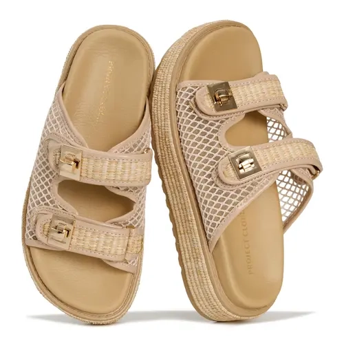 Project Cloud Women's | Genuine Leather Platform Sandals | Memory Foam Insole | Lightweight | Non-Slip - Havana