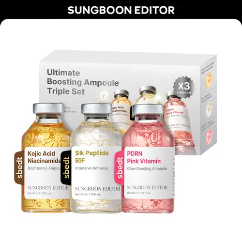 [Sungboon] Age-Rewind Shot Trio Set (PDRN + Kojic + Peptide) | Rejuvenating Face Serum for Radient Glass Skin, Wrinkle and Fine Line Treatment, Firming, and Deep Hydration, Korean Skincare
