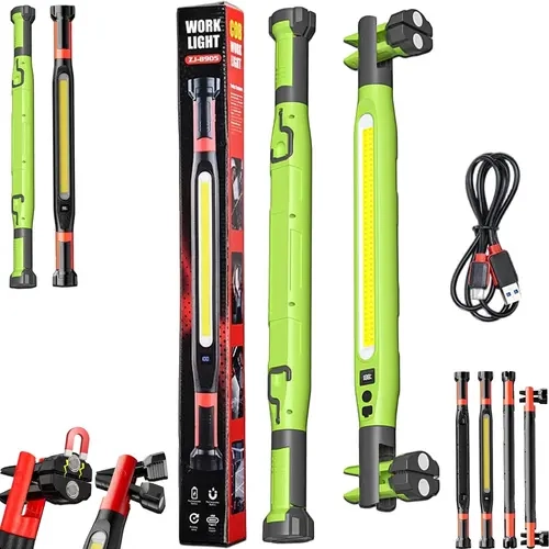 toolupgrade YXCY 2026 New Under Hood Work Light Bar, LED Magnetic Light Bar with Hooks, Cordless Rechargeable Hood Light for Mechanic/Car Repairing/Garage-Black & Green