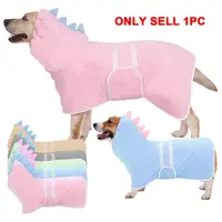 Cute Dinosaur Pet Bathrobe, Quick-Dry Super-Absorbent Dog Towel Robe with Hook-and-Loop Closure, Multiple Sizes for Small, Medium, and Large Dogs