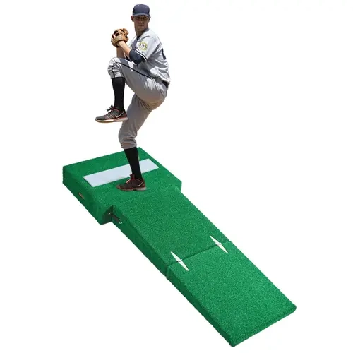 VEVOR Car-Fit Portable Baseball Pitcher's Mound, 77in Durable Training Aid with Cross-Reinforced Bottom, Damp-Proof Layer, 10mm PP Grass Turf, 15mm Wood Board, Pitching Rubber, Carry Handles, Car Storage Compatible, Concrete/Dirt Ready, Indoor/Outdoor Use