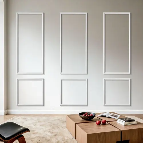 VEVOR 3-Pack Wall Molding Wainscoting Panels Kit - Lightweight Paintable Polystyrene, Rentersafe, Modern Clean Lines, Easy-Install Wide Trim, Damp/Crack-Resistant, Waterproof (24x54in + 24x24in) for Room Inspo, House Decor, Apartment Stuff, Home Goods