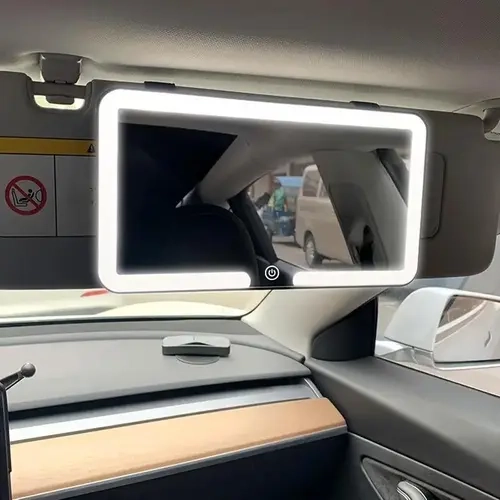 Car LED Makeup Mirror for Sun Visor - 1pc High-Definition Clear-View Car Interior Accessory for Easy Application #GLOBAL PICKS