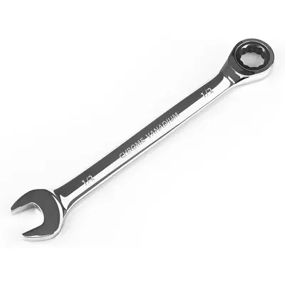 1/2 in SAE Ratchet Hand Wrench, Industrial Grade Chrome Vanadium Steel Double-Ended Combination Wrench with 12-Point Design, 72-Tooth Ratcheting Gear Spanner, Double-Ended Combination Wrenches