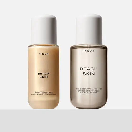 PHLUR Beach Skin Daily Ritual Duo - Body Mist + Shimmering Body Oil Set with Coconut Milk & Sandalwood (8 fl oz + 4 fl oz)