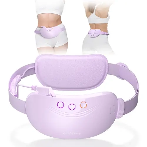 Comfytemp Women's Portable Abdomen-Back Heating Belt - Wearable Rechargeable Electric Self Care/Personal Care Gadget, 3 Heat Levels, 3 Vibration Modes, 2 Intensity Settings, Designed for Women and Girls for Menstrual Cramp Relief