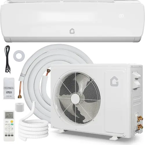 Garvee 9K/12K/18K BTU Mini Split AC/Heating System - 19 SEER2 Ultra Efficient Heat Pump with WIFI,115/ 208/230V Wall Mounted Air Conditioner, Cools & Heats Up to 1500 Sq.Ft, Includes Installation Kit