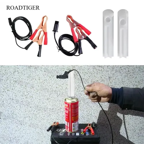 4Pcs Universal Fuel Injector Cleaner Kit - 12V Solenoid Open DIY Clean Tool with Adaptor Type, Test Lead, Cable, Plastic Tube, Plug-In Cable for Clog Removal, Nozzle Atomization Check (TikTokShopBlackFriday)