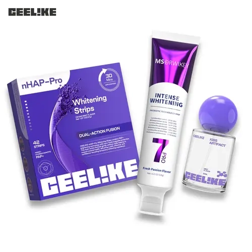 Ceelike All-Purple 3-in-1 Teeth Whitening Kit – Teeth Whitening Products with Whitestrips, Toothpaste, Oral Spray for Oral Health, Mint Flavor & Fresh Breath Support, Teethwhiteningproducts