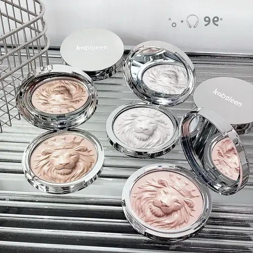 Lion Series Highlighter(Brush Included) - Putty Powder with Sparkling & Sheer Micro-Shimmer
