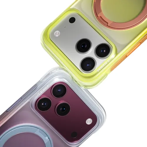 TORRAS Ostand Air Slim Cover for iPhone 18 Series, Sturdy Magnetic MagSafe Accessories with 360° Rotating Kickstand, 4M Drop Protection, Air Cushion Corners, Camera Control Button, Shockproof Fit for iPhone 17 Pro/Pro Max (Landscape & Wireless Use Ready)
