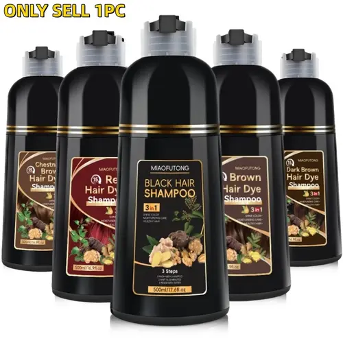 3-in-1 Hair Dye Shampoo, Natural Extracts Infused, Hydrating, Moisturizing & Nourishing Formula, Hair Color & Care Product for Men & Women