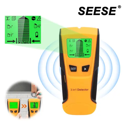 SEESE Digital Stud Finder Wall Scanner – 3 Modes Wood/Metal/Live Wire Detector with Backlit LCD & Center Finding backtoschool