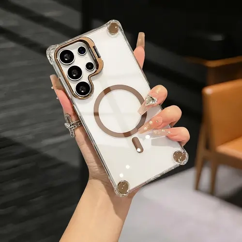 For Samsung Galaxy S26/S25/S24/S23 Ultra Plus,Military Drop Clear Candy Built-in Lens Kickstand Slim Protective Shockproof with Wireless Charging Phone Case