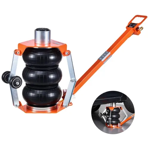【ToolUpgrade】VEVOR 3-Ton/6613 lbs Triple Bag Air Jack with Support Rod, Heightened Column & Adjustable Handle, 1-6s Fast Lifting Pneumatic Jack for Car, SUV, Pickup Truck, Low-Profile Cars, 3-Ton Load Hold, 1/4-Inch US & EU Couplers, Up to 18.5 in Lift
