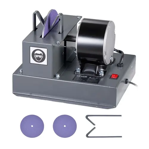 【toolupgrade】VEVOR Sturdy Angle-Adjust Lawn Mower Sharpening Machine, 1/3HP Grinder with 7" Ceramic Steel Wheel, 30°/40° Settings for High/Low Lift, Gator Blades, Ideal for Landscaping Equipment Quick Restore