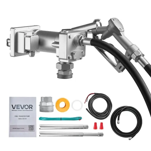 【toolupgrade】VEVOR Fuel Transfer Pump,12V DC 15 GPMCast Iron Diesel Transfer Pump Kitwith Manual Shut-Off NozzleDischarge HoseOverheat Protection1/3 HP Explosion-Prooffor Gasoline Diesel Kerosene