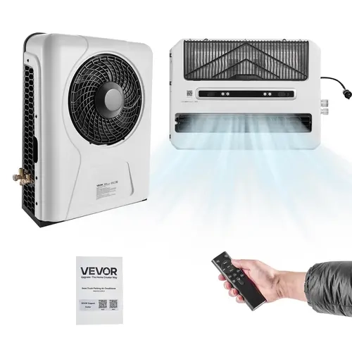 【toolupgrade】VEVOR 12V Plug Portable Truck Air Conditioner, 10000 BTU Cooling Power, 400 cu m/h Airflow Mini Split AC Unit, Durable ABS Housing, 65dB Quiet Run, Easy Installation, Fast Cooling for Semi Truck, Camper