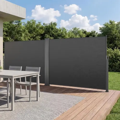 【Summerfinds】VEVOR Retractable Side Awning,71" x 236" Patio Retractable Side Screen with 180 g/m² Polyester FabricWaterproof Sunshade Outdoor Privacy Screen Room Divider for GardenBalconyPoolsDeckGray,outdoorfurnitureset,home decor,camping essentials