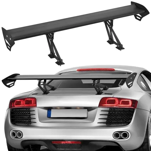【toolupgrade】VEVOR 43.3" Wide Wing Car Rear Spoiler, Universal Single-Deck Adjustable Angle Vehicle Accessory, 21.7" Bracket Fit, Lightweight Corrosion-Resistant Coated Aluminum, for BGW/JDM High-Speed Drive Sporty Look