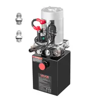 VEVOR 4 Qt 12V DC Double-Acting Hydraulic Power Unit - 3200 PSI Max, 0.91 GPM Dump Trailer Pump with Heavy-Lift Gear, Raise/Lower Pinpoint Moves, Rust-Resistant Steel Tank, SAE #6 Fittings, Relief Valve for Car Lifting, Black, ToolUpgrade, Jobsite Use