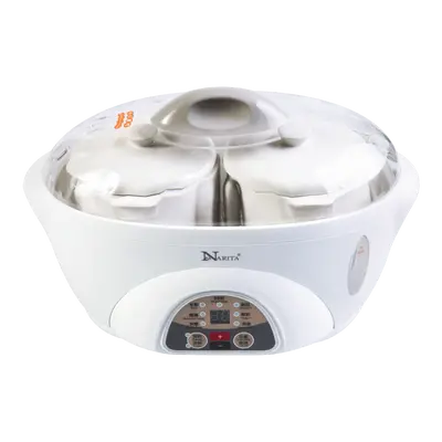 NARITA 1.5L+2x500ml Multi-Function Electric Stew Pot with 3 Ceramic Inserts, Automatic Slow Cooker for Soups, Porridge, Desserts - Perfect Gift for Holidays & Special Occasions