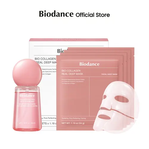 [Biodance Official] Collagen Peptides Jelly Serum Mist & Collagen Hydrogel Facemask | Pore Tightening, Firming, Glow, Glass Skin, Elasticity Improvement, Hydrating Face Mist, Plumping, Anti-Aging Face Spray, Sprayable Hydrogel, Korean Skin Care