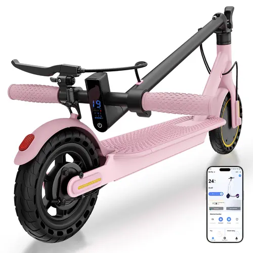 Powerful Foldable Electric Fast Speed Scooter for Teens & Adults - 8.5/10 in Solid Tires, 350W/500W Motor, 19/22 MPH Top Speed, 16/25 mi Range, Dual Braking, Lightweight Portable Max Pro Folding Long Commuter Escooter, Summervibes Outdoor Sports Equipment