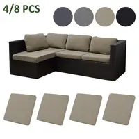 4 Or 8 Piece Plaid Jacquard Outdoor Sofa Cushion Covers Set, Weather Resistant, Water Repellent, All-Season Elastic Soft Washable Decorative Slipcovers For Patio Furniture