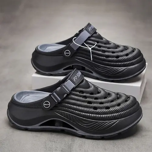 Ubetif Men’s Casual Chic Cute Waterproof Anti-Slip EVA Beach Slides Footwear - Open-Toe Thick Breathable Slip-On Clogs, Home & Outdoor Quick-Dry Shoes