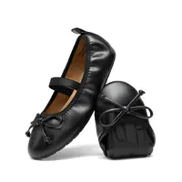 DREAM PAIRS Girls' Mary Janes Ballet Flats - Closed-Toe Bow, Roomy Toes Soft Footwear, Little Girl Dress Shoes for 10-11 Years, Ideal for Parties & Back to School