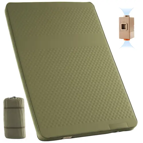 Docred Thick Self-Inflating Sleeping Pad with Electric Pump - Memory Foam Mattress, 9.5 R-Value Insulated Unisex Body-Hug Fit, Portable Airbed for Tent/Car Travel, Travel Accessories, Camping Supplies, Outdoor Equipment, Hiking Gear