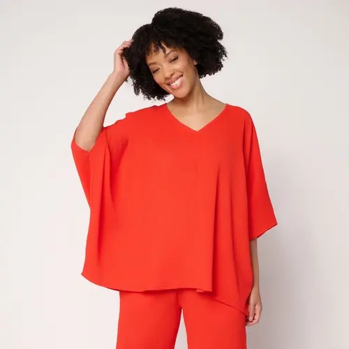Brandis Dress Out Loud Caribbean Crinkle V-Neck Top