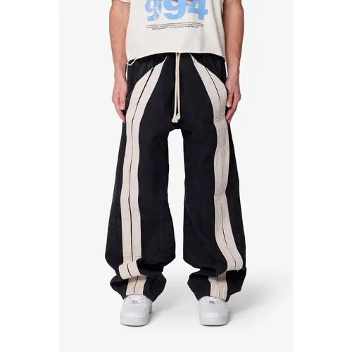 mnml Ultra Baggy Stripe Twill Pants - Black/White