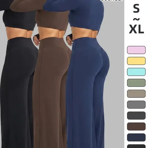 Three-Piece Women's Outdoor Running Pants, Versatile Comfortable Yoga Fitness Tights, Straight Leg Sweatpants, Loose Wide Leg, All Season Use, High Waisted Sportswear, High Waist Activewear