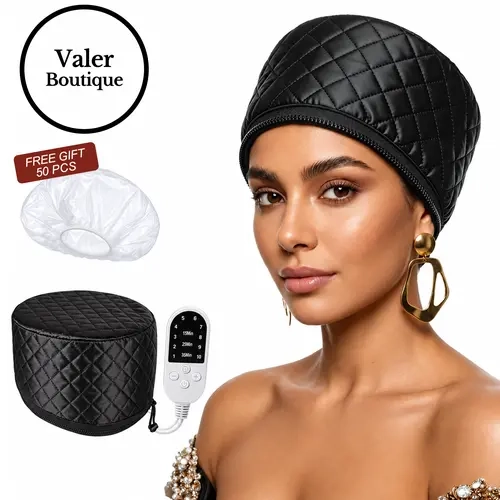 Hair Care Heating Cap 10-Level Quick Heat Adjustable-Temperature Steam Cap for Deep Conditioning Hair Treatment, Adjustable Hair Bonnet, Ideal Gift for Girlfriend Hair Dryer Bonnet