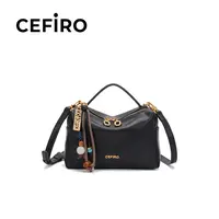CEFIRO Uluh Bag with Guard - Stylish Black Handbag with Gold Hardware and Adjustable Strap for Everyday Use