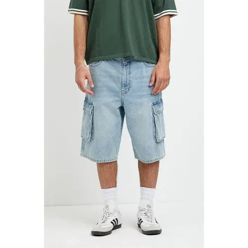 Pacsun Men's Austin Extreme Baggy Jean Shorts Cargo Light Blue
