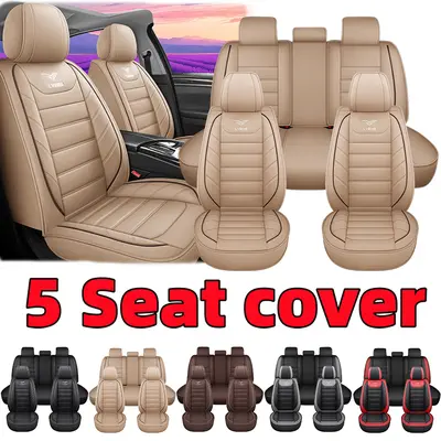 5-Seat Full Set Car Seat Covers - Waterproof & Wear-Resistant PU Leather - Soft & Comfortable - All-Season Fit - 5 Seats Throughout Vehicle