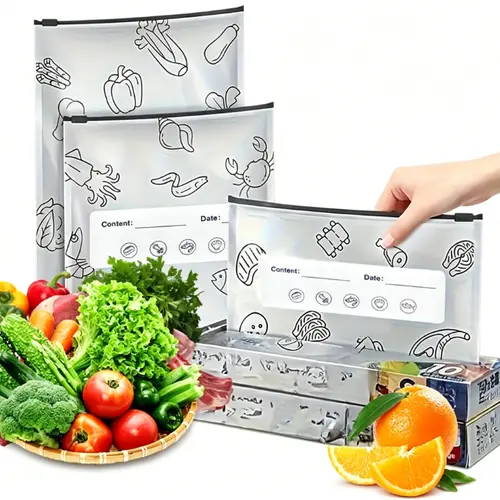 Eco-Friendly Reusable Aluminium Foil Food Storage Bags with Zipper Seal - 40pcs Value Pack, Airtight, Leakproof, Tear-Resistant, Durable Flexible Containers for Refrigerator, Freezer Meal Prep, Preservation, Maintains Flavor, Reduces Waste
