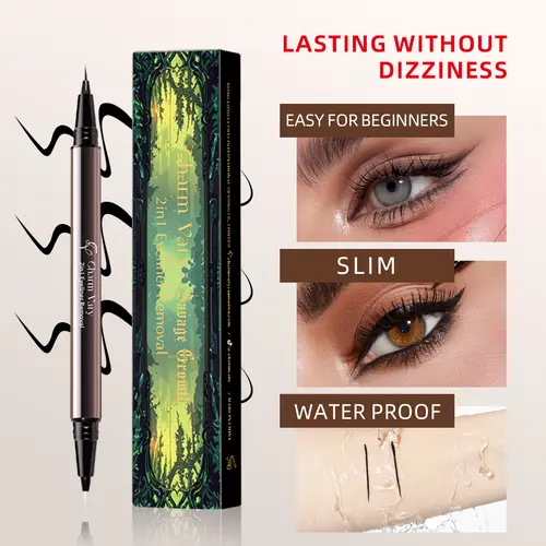 al-Ended Eyeliner Pen - 24H Smudge-Proof Li【The you】Waterproof Duquid Liner, Vegan & Cruelty-Free, Ultra-Smooth Glide