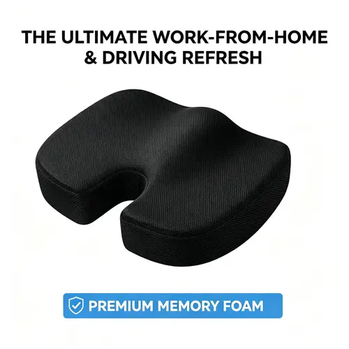Kambuta Orthopedic U-Shaped Ergonomic Seat Cushion - Car Accessories Interior, 17.7" x 13.8" x 2.8" Gel/Memory Foam Options, 3D Mesh Lets Heat Escape, Supportive Sitting, Sciatica/Tailbone Pain Relief, Non-Slip, Machine Washable Cover, Work Cush