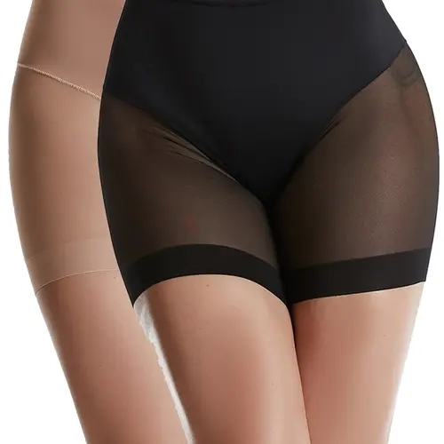 2-Pack Women's Mid-Waist Boxer Briefs, Slim-Fit Shapewear Underwear, Body Shapers, Control Panties, Contrast Lace Underwear, Lightweight & Comfortable, Ideal for All Seasons