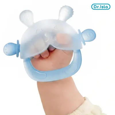 Dr.Isla No-Drop Baby Teether, Soothe Crying Baby, Stop Dirty Finger Sucking, Calm Fussy Infants, Anti-Dust Frosted Silicone, Pet Hair Proof, 3M+, Soothes Gums, Food Grade BPA Free, Standing Base, Bunny Buddy, Storage Case, Clean & Safe #summervibes summer