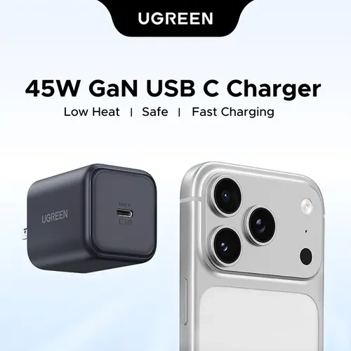 UGREEN 45W USB C Charger for iPhone 17, Nexode GaN PPS Compact Fast Wall Charger Block, USB-C Power Adapter for iPhone 17/16/15/14, Galaxy S26/S25/S24/S23, MacBook Neo/Air, Black DealsForYouDays Fast Charging Supported tiktokshopbacktoschool, Cellphone, E